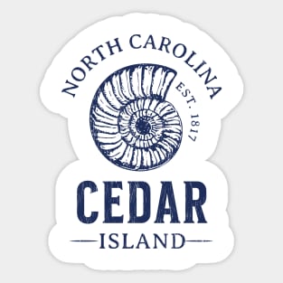 Cedar Island, NC Summertime Vacationing Seashell Sticker